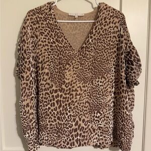 Karlie Brown Leopard Print Blouse